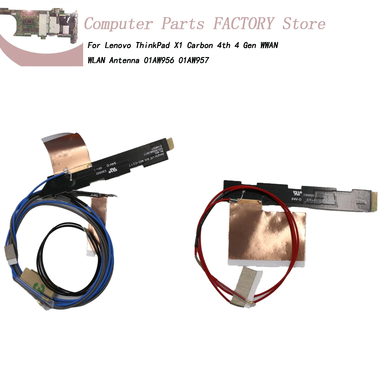 

For Lenovo ThinkPad X1 Carbon 4th 4 Gen WWAN WLAN Antenna 01AW956 01AW957
