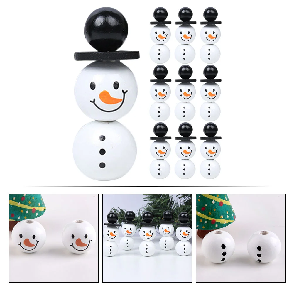 Snowman for Bracelet Making Clear Ornaments Crafts Christmas Wreath Supplies Beads Jewelry Wood Bracelets Outdoor Decorations