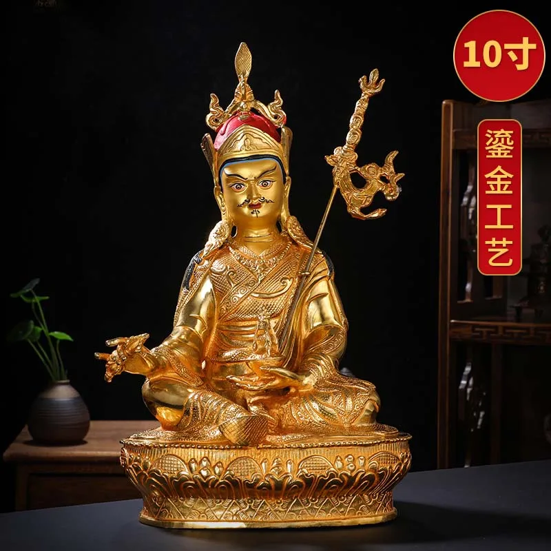 32cm large Gilding Buddha statue Asia Thailand Tibet temple bless safe healthy good luck Guru Padmasambhava Buddha statue