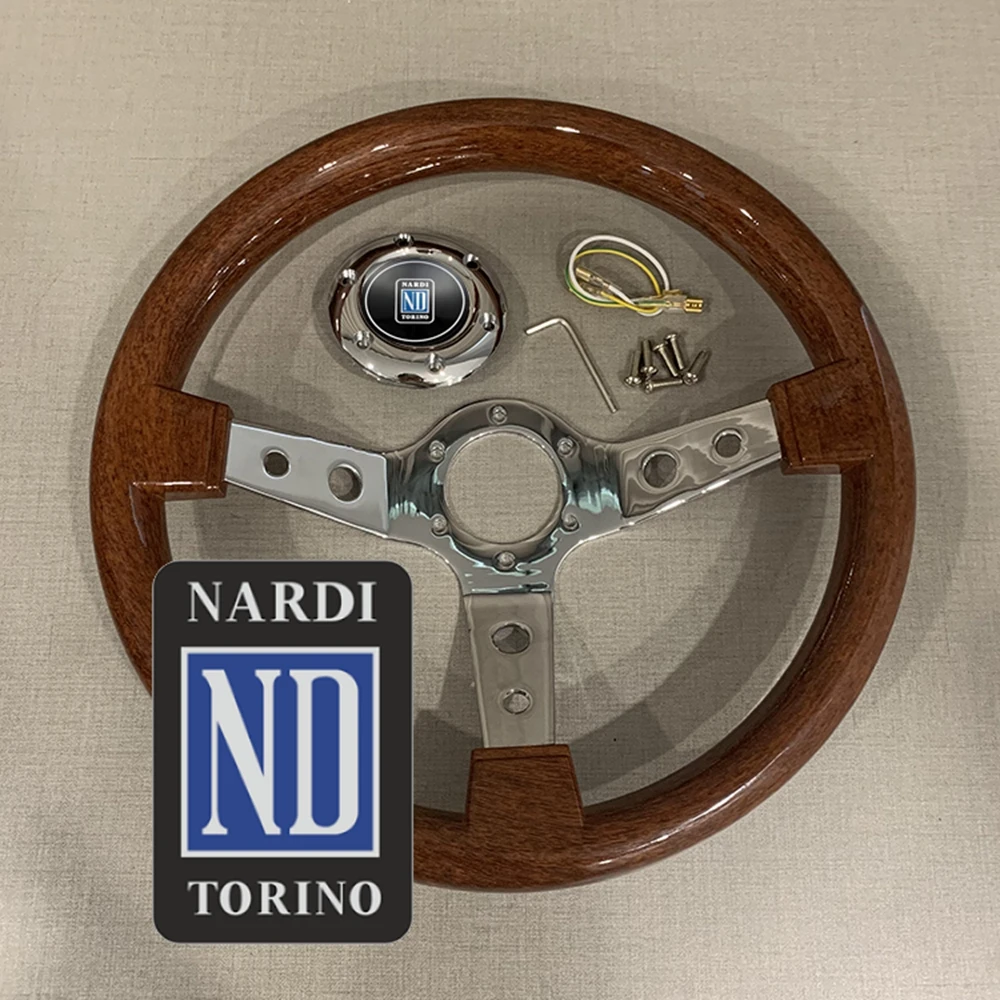 Deep 14Inch Classic ABS Wood Nardi Steering Wheel Car Rally Racing JDM Steering Wheel Volantes For VW HONDA TOYOTA BMW Nissan