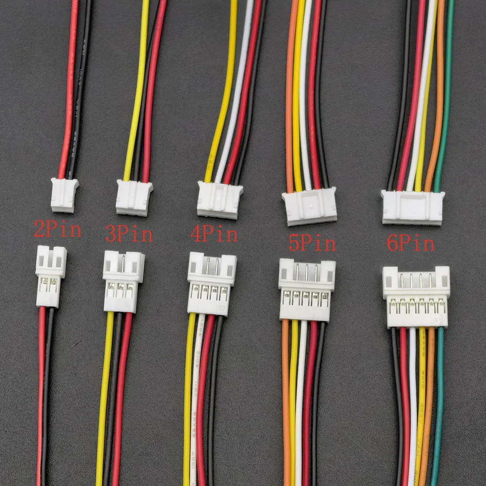 10Pcs Micro JST PH 2.0mm Pitch 2/3/4/5/6 Pin Male / Female Socket Wire Cable Connector PH2.0 Plug 26AWG Electronic Wires 20CM