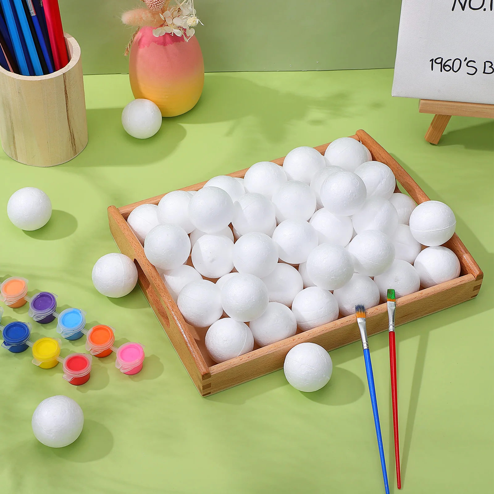 

100 Pcs Home Decor Heimdeko Craft Balls Halbkugel Styropor Globe Bauble White Bastelkugeln