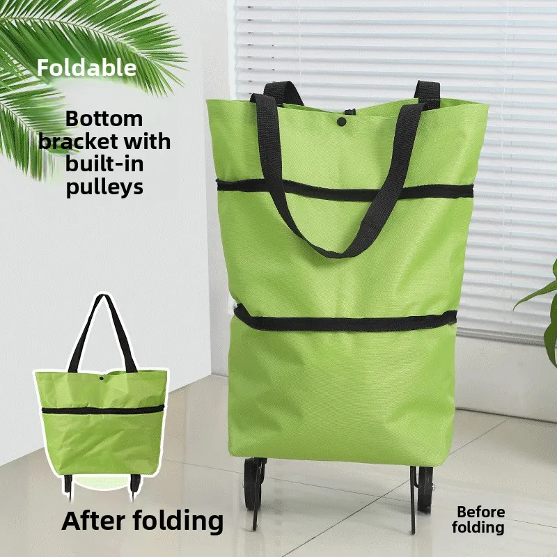 عربة سحبتة يدويًا مقطورة التراص التسوق المنزلي سحب عربة تسوق البقالة قطعة أثرية الأمتعة المحمولة عربة صغيرة #1