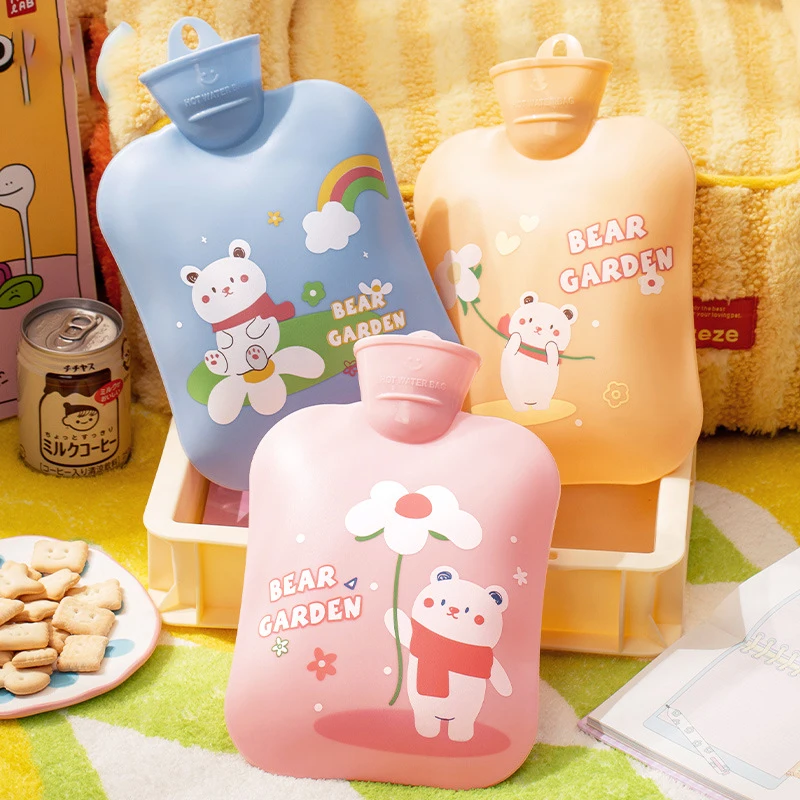 1200ml PVC Hot Water Bag Cartoon Animal Leak Proof Large Capacity Hand Warming Water Filled Bag