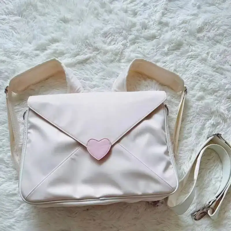 Sweet Heart Fashion Casual Women's Handbags Y2k Aesthetic Chic Shoulder Crossbody Bag Korean Ins Students All Match Laptop Bags