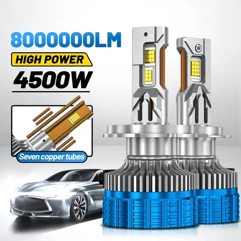 8000000LM H7 H4 Canbus Carro LED Farol H1 H8 H11 9005 HB3 9006 HB4 9007 H13 Auto LED Lâmpada 4500W Luz de nevoeiro de alta potência 6000K