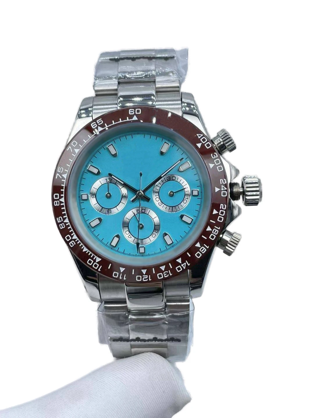 "Мужские часы 41 мм с календарем, с тремя глазами и шестью иглами, водонепроницаемые"