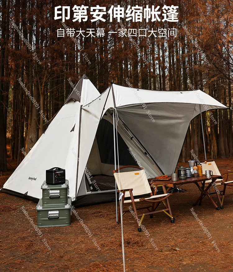 Outdoor camping Indian tent telescopic pole  camping pyramid tent camp tent canopy