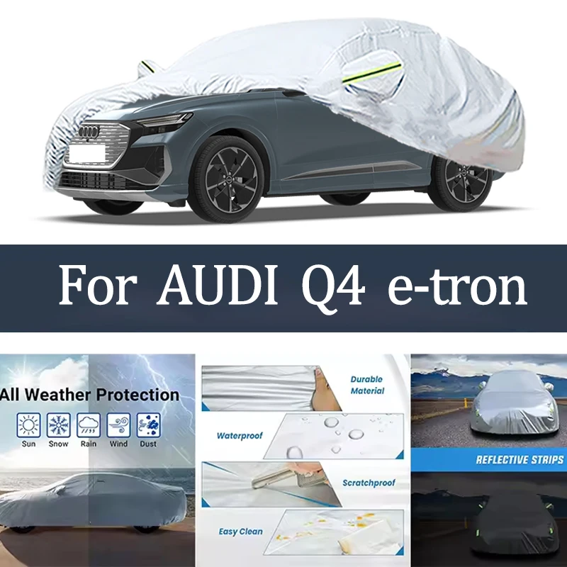 لأودي Q4 E-tron غطاء السيارة في الهواء الطلق حماية يغطي الثلوج ظلة مقاوم للماء الغبار الخارجي UV اكسسوارات السيارات السيارات #1