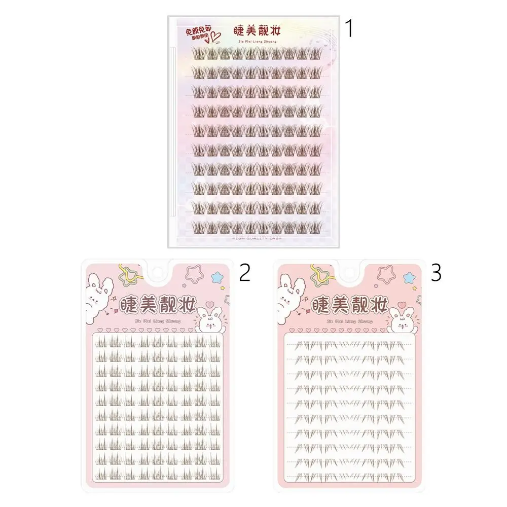 Pestañas autoadhesivas de un solo grupo, aspecto Natural, pestañas postizas suaves y esponjosas sin pegamento, color negro y marrón, hechas a mano