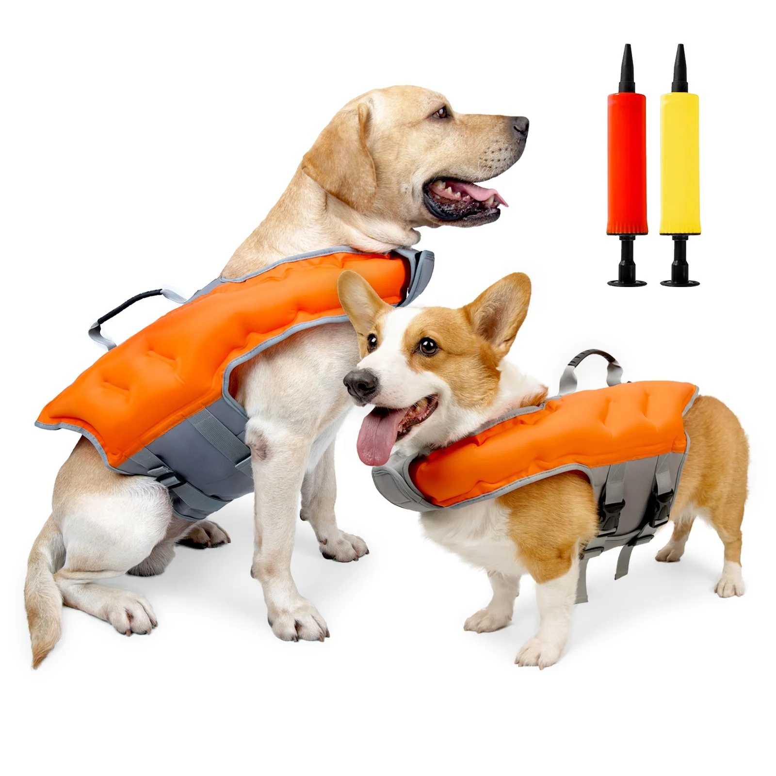 Pet Life Jacket Summer Inflatable Swimsuit Has Strong Buoyancy and Breathability, and A Pump Is Sent.