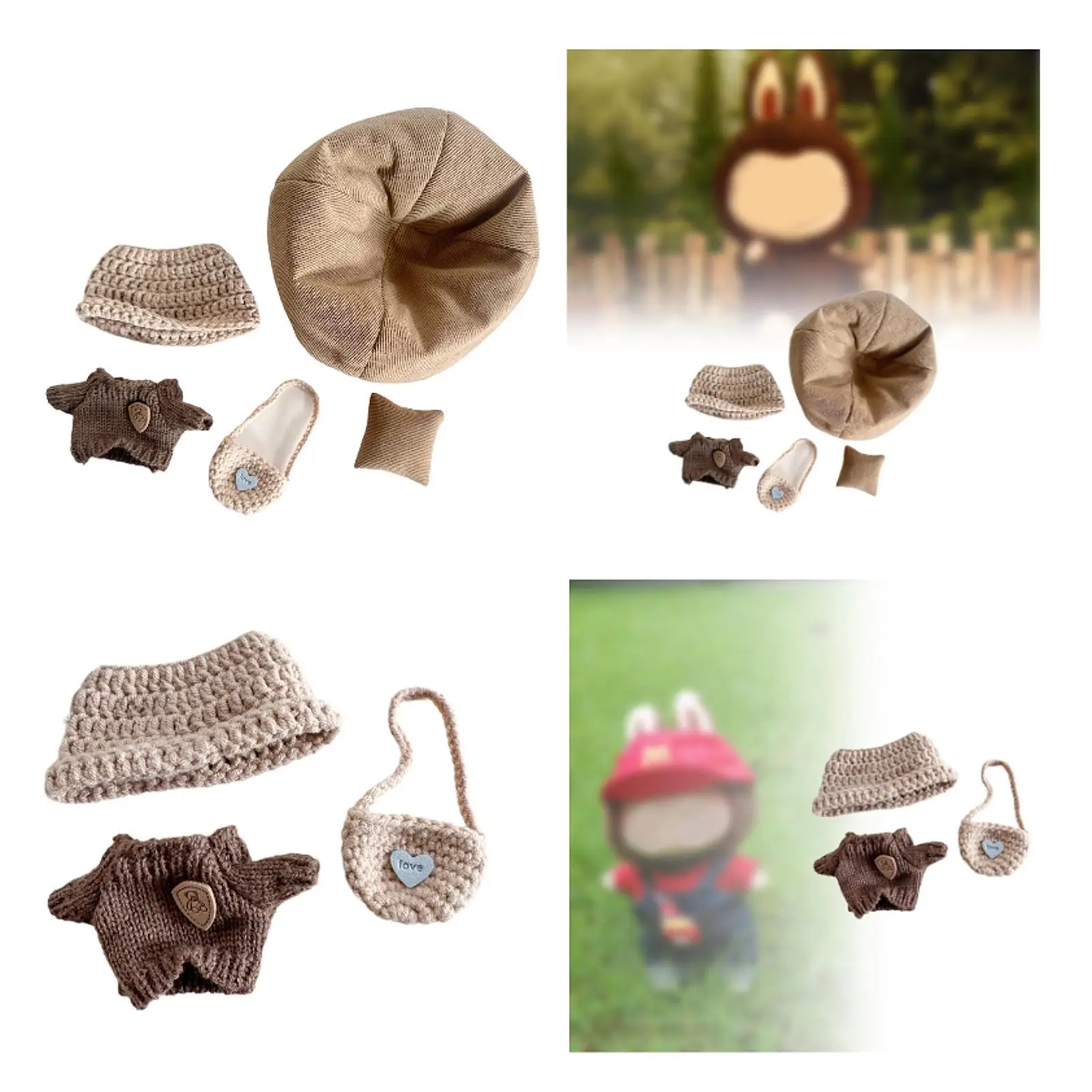 

Doll Clothing for 15cm Plush Dolls, Includes Sweater and Accessories