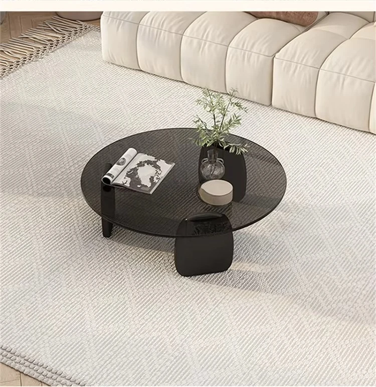 Italian Light Luxury Tempered Glass Coffee Table Simple and Modern Small-sized Living Room Tea Table