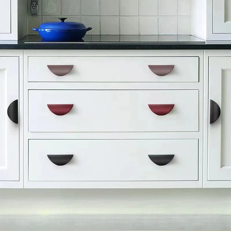 2PCS Cabinet Door Plastic Handle No Punching Self-adhesive Drawer Door And Window Handles Door Pulls