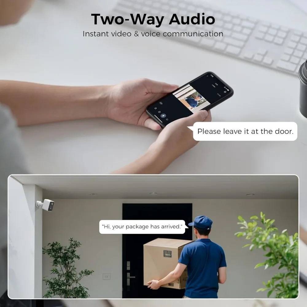 Telecamera di sicurezza wifi 4K - 143 ° fov - visione notturna a infrarossi - rilevamento doppia identificazione pir+radar - conversazione bidirezionale - alexa e googl