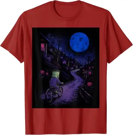 Frankenstein auf Fahrrad Halloween Fahrrad Radfahren T-Shirt Y2k Fahrradtour Vollmond Radfahren Gruselige Geschenke Grafik-T-Shirt Geschenke – Detail 10