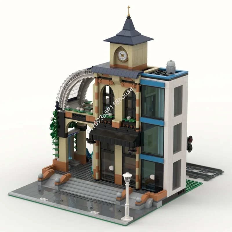 957 قطعة MOC محطة مركزية نموذج معياري اللبنات هدية الكريسماس فكرة البناء التعليم ألعاب مكعبات عيد ميلاد الاطفال #2