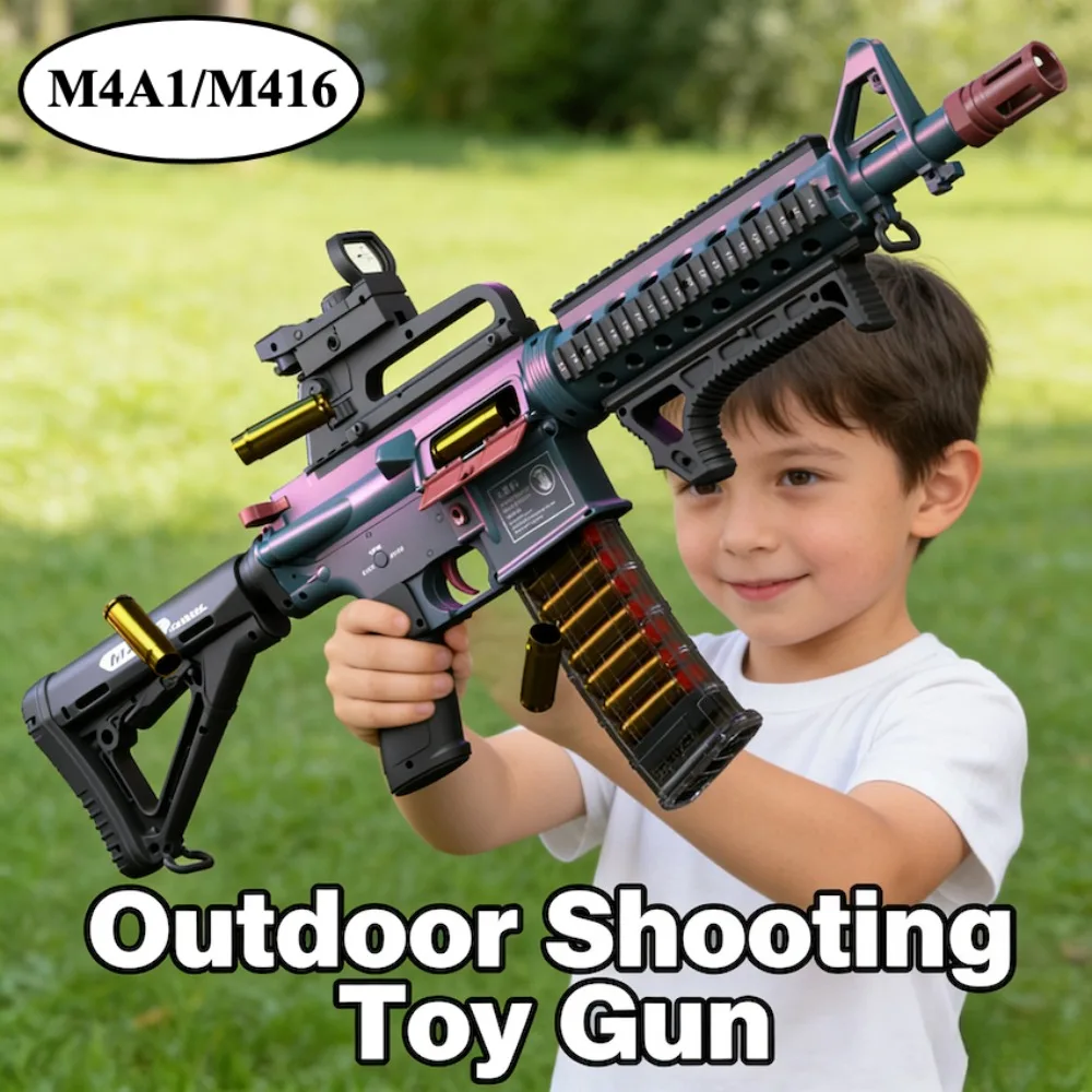 الأطفال الكهربائية مسدس لعبة إطلاق مستمر كامل التلقائي رمي قذيفة M4A1 رصاصة طرية بندقية نموذج هدية الكريسماس