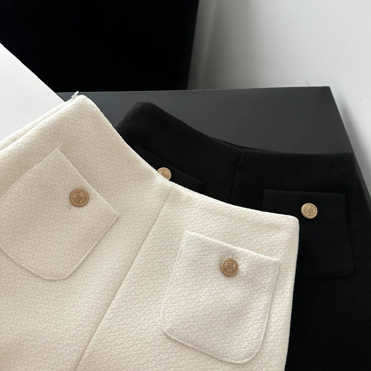 Y2K Streetwear Black Shorts Women Elegant High Waist White A Line Wide Leg Suit Short Sexy Club Slim Tweed Short Pants Autumn