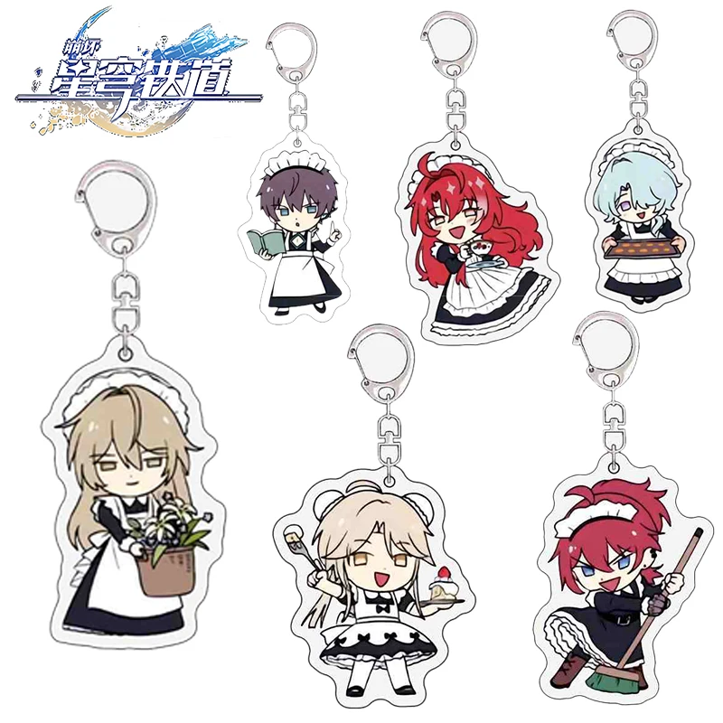 

Game Anime Honkai: Star Rail Acrylic keychain Maid costume style 6cm Cartoon pendant Student schoolbag pendant Fan gift
