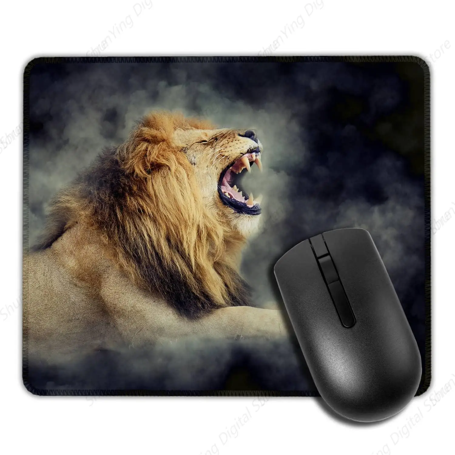 

Lion Square Mouse Pad With Anti Slip Rubber Base And Sewn Edges Suitable For Gaming Work Office Laptop Mouse Pad