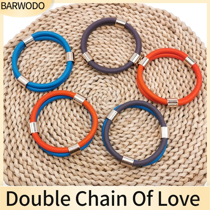 BARWODO Charm Bracelets For Women Luxury Designer Boho Jewelry Handmade Rubber Couples Matching Bangle Friendship Bracelets Gift