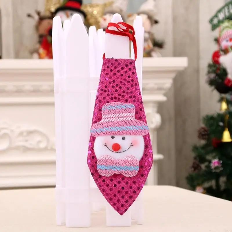 HX6D Babbo Natale cravatta natalizia con panno da lampeggiare con per bambini per bambini uomini regalo modelli