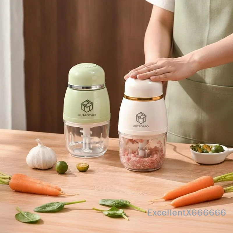 Mini Electric Food Chopper 100ML Small Size Food Processor for Garlic Meat Vegetable Baby Food Kitchen Cooking Tool