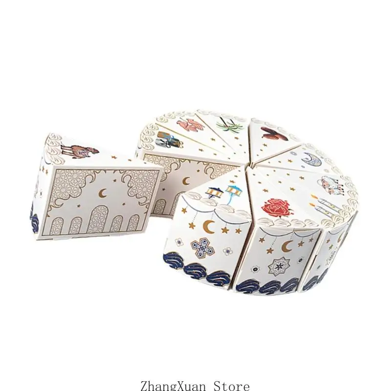 10 Stück dreieckige Kuchenform-Geschenkverpackungsboxen für Hochzeit, Geburtstag, Feier, 3 x – Detail 10