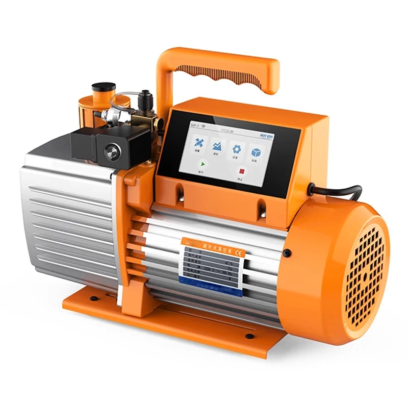 مضخة تفريغ 7/9/12 CFM 2 مرحلة مضخة تفريغ دوارة ذكية HVAC شاشة تعمل باللمس، تسجيل البيانات، التخزين عبر التطبيق