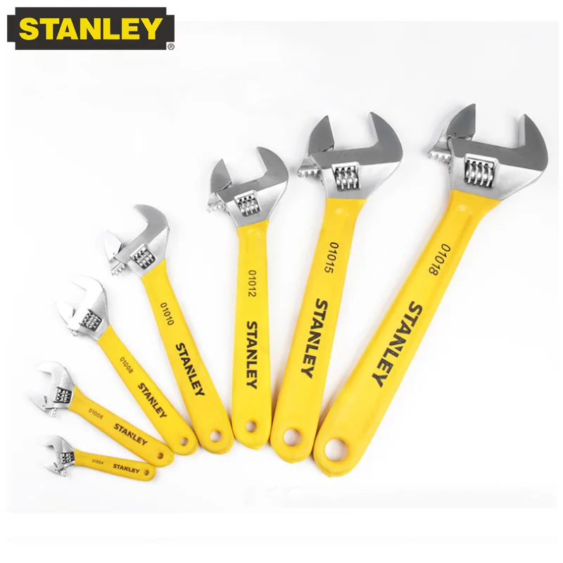 Stanley 4/6/8/10/12/15/18 Inch Adjustable Wrench Multifunctional Large Opening Industrial Thickened Plate Universal Wrench