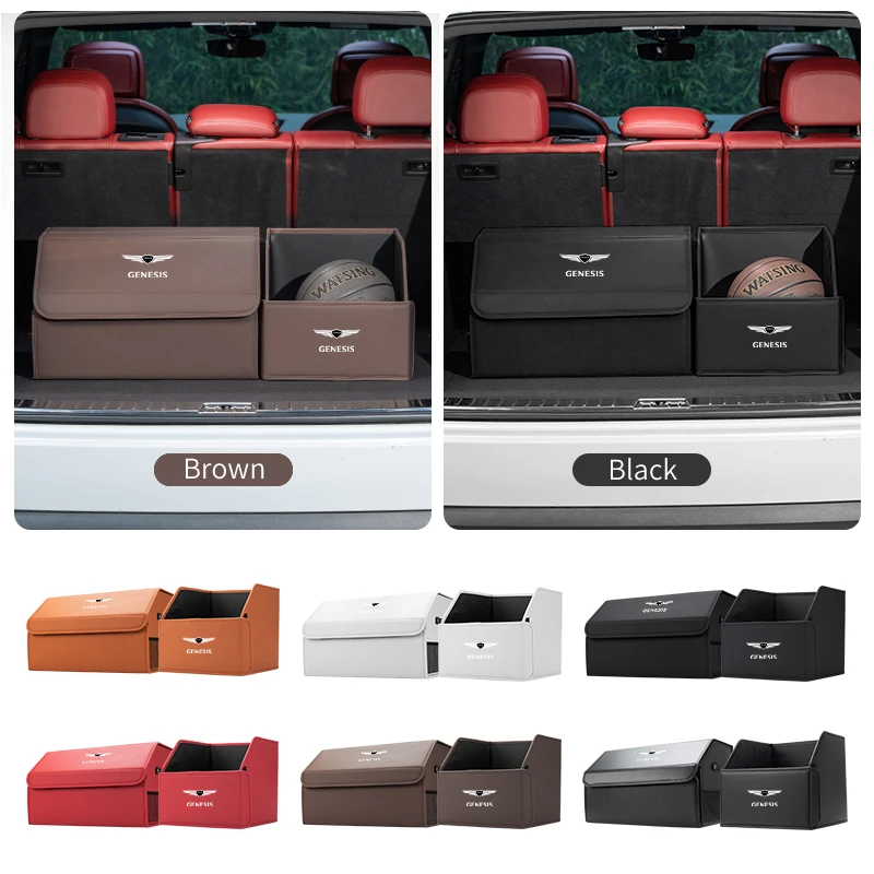 Car Boot Organiser Storage Box Large Capacity Foldable Storage Box For Genesis GV70 GV80 EV BH G80 GV90 2019 2020 2023 G70 G90