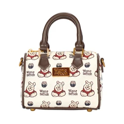 Disney Winnie The Pooh Canvas Cartoon Handbag With Zipper Closure, Casual Crossbody Bag