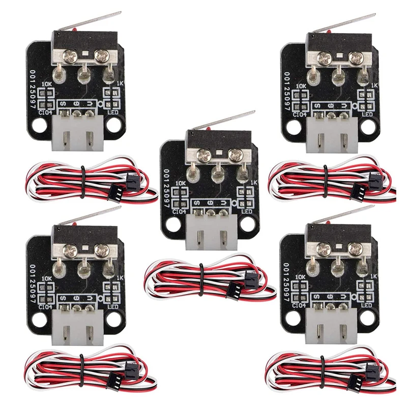 5Pcs 3Pin for End Stop Limit Switch with Cables,3D Printer Limit Switchs,Mechanical Endstop Switch Module for CR 10