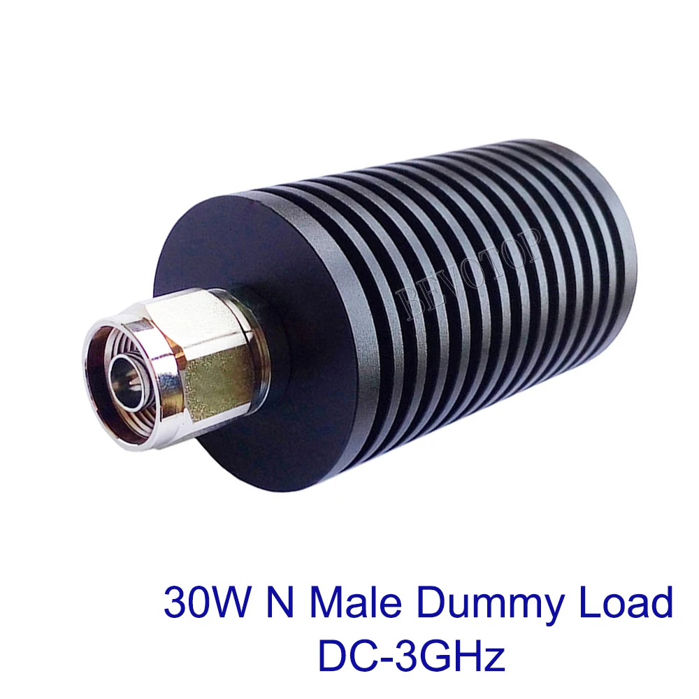1Pcs 30W L16 N Male Plug RF Coaxial Termination Dummy Load 0-3GHz 50ohm SWR＜1.20 Nickel Plated DC-3GHz RF Accessories