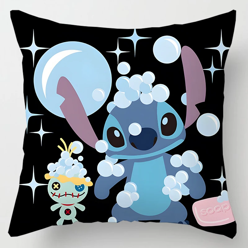 Disney Lilo and Stitch Pillowcase Cartoon Stitch Pillowcase Living Room Sofa Cushion Cover Home Room Decoration Children Doll