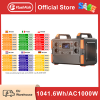FF Flashfish F132 Lifepo4 Solar Generator 1000W Portable Power Station 1041.6Wh LEP Power Bank Battery USB Type-C AC for Home