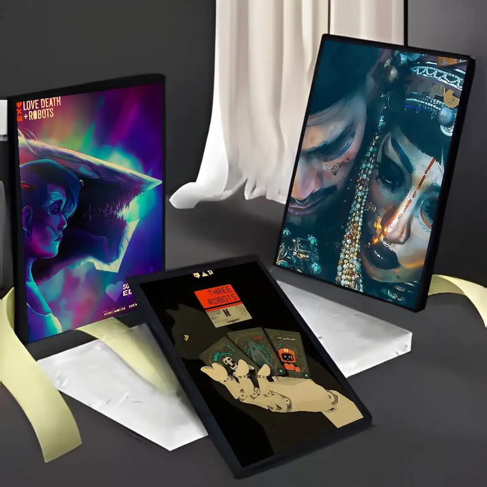 البرامج التلفزيونية الساخنة L-Love Death Robots-MT ملصق فني اللوحة ملصق مع مطبوعات غرفة نوم المنزل غرفة المعيشة الديكور هدية