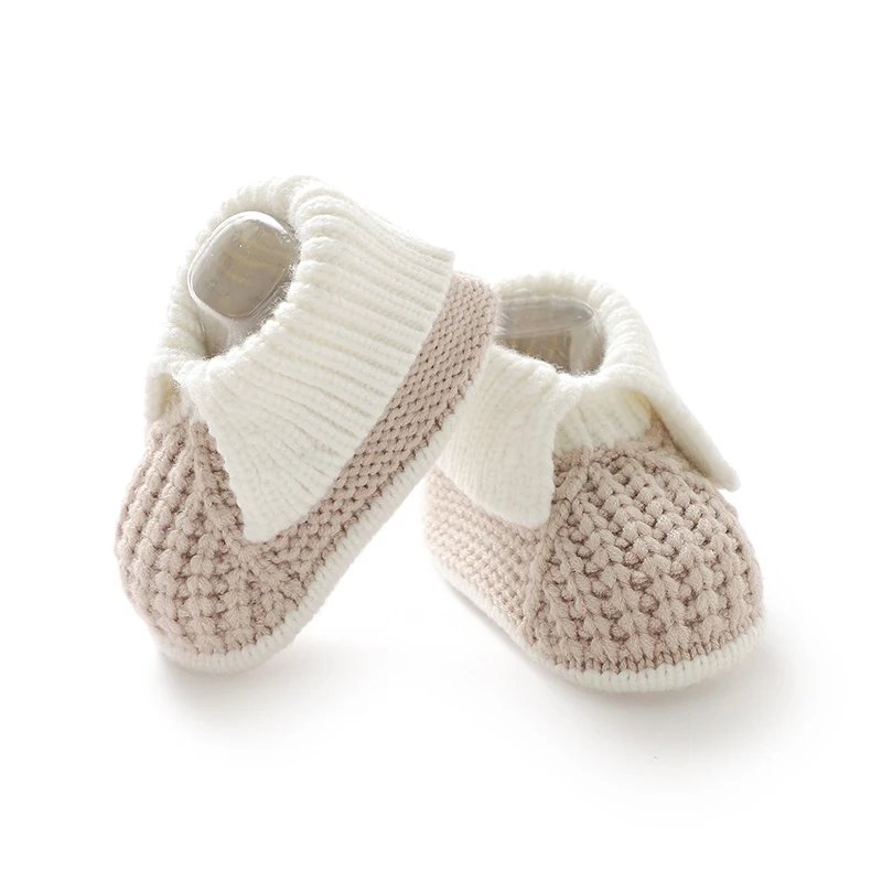 Baby Booties Handmade Knitted Newborn Boys Girls Comfortable Crib First Walkers Cute 0-1Y Infant Soft Soled Prewalkers Anti-Slip view 2