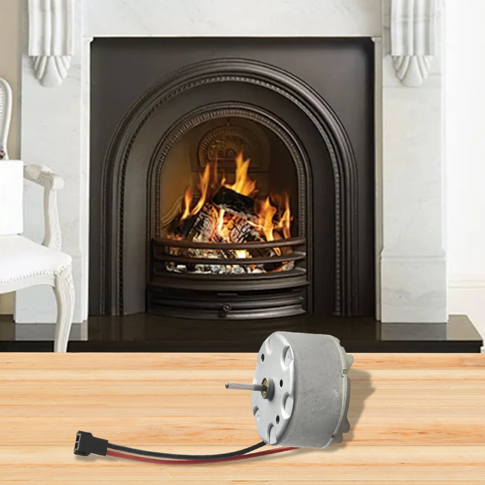 4500RPM Motor Silver Black Stove Fan Motor for versatile Compatibility Easy Installation High Performance Fan Repair
