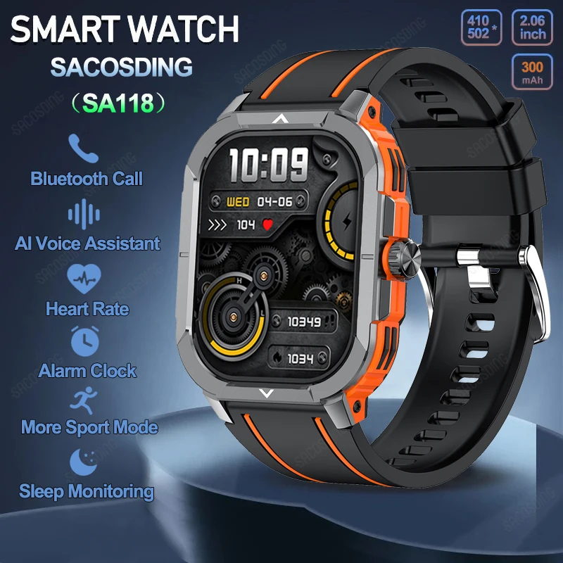 

SACOSDING SA118 Fashion Sport Smart Watch Always On Display NFC Bluetooth Call Voice Assistant 410*502 AMOLED Screen Smartwatch