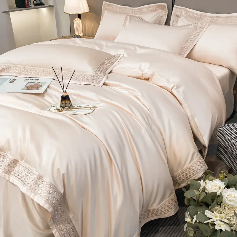 240S horse cotton four-piece set, pure cotton cotton bed sheet quilt cover, light luxury season bedding