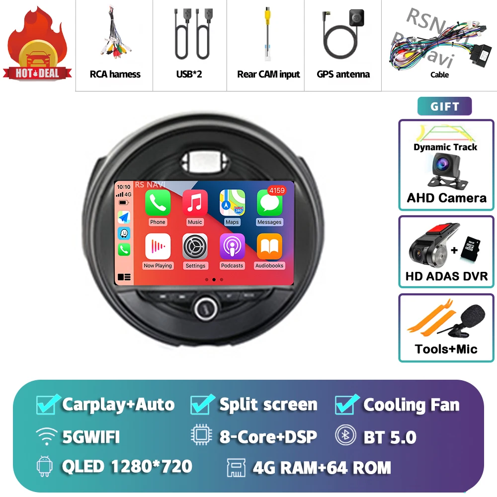 Android 15 Carplay Auto 2K Scherm Autoradio Multimedia Speler Voor BMW MINI Cooper F54 F55 F56 F60 2015 - 2019 Autoradio Stereo
