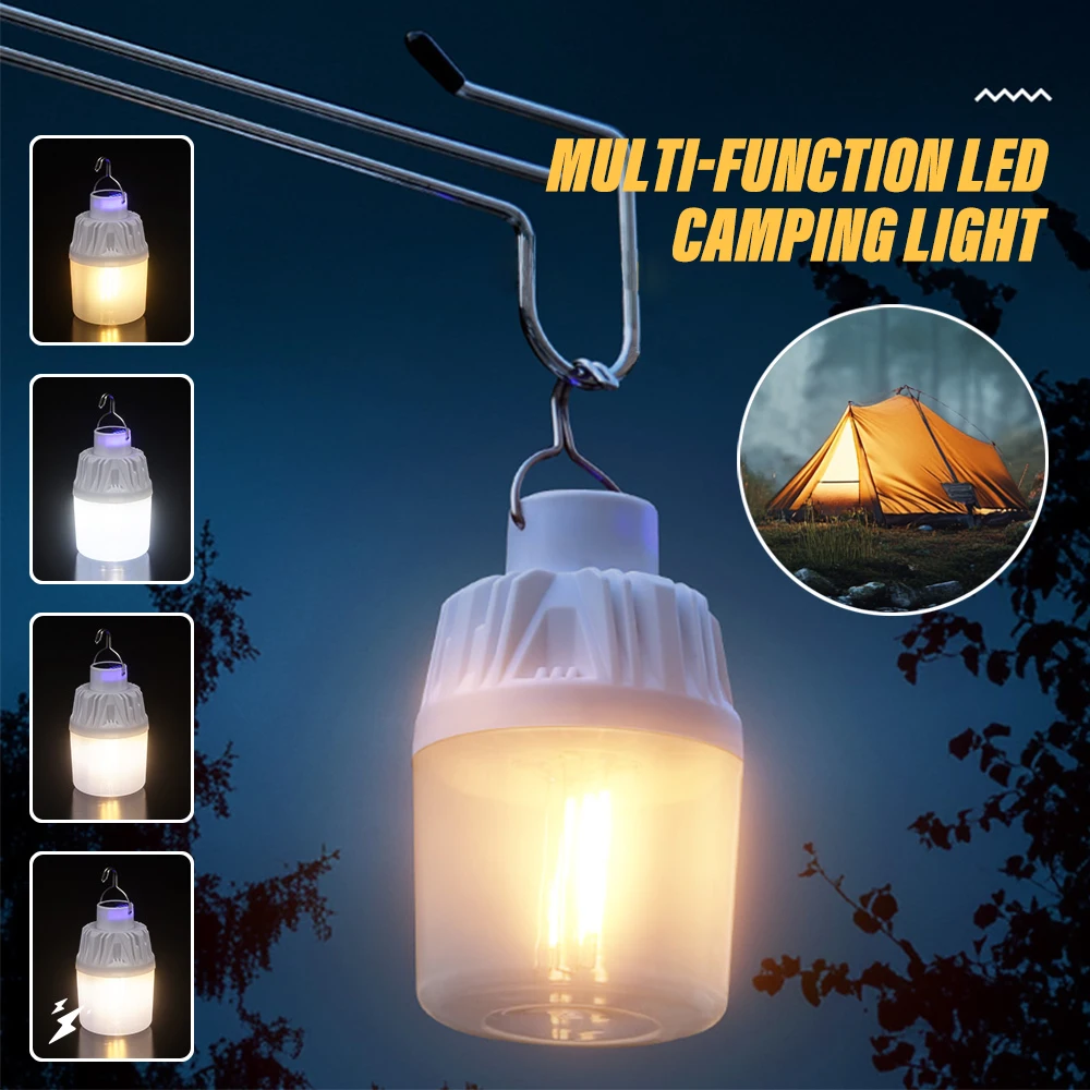 

E5 Outdoor USB Rechargeable LED Flashlight Portable Work Lamp Light Camping Light Lantern Dual Color White light & Warm light