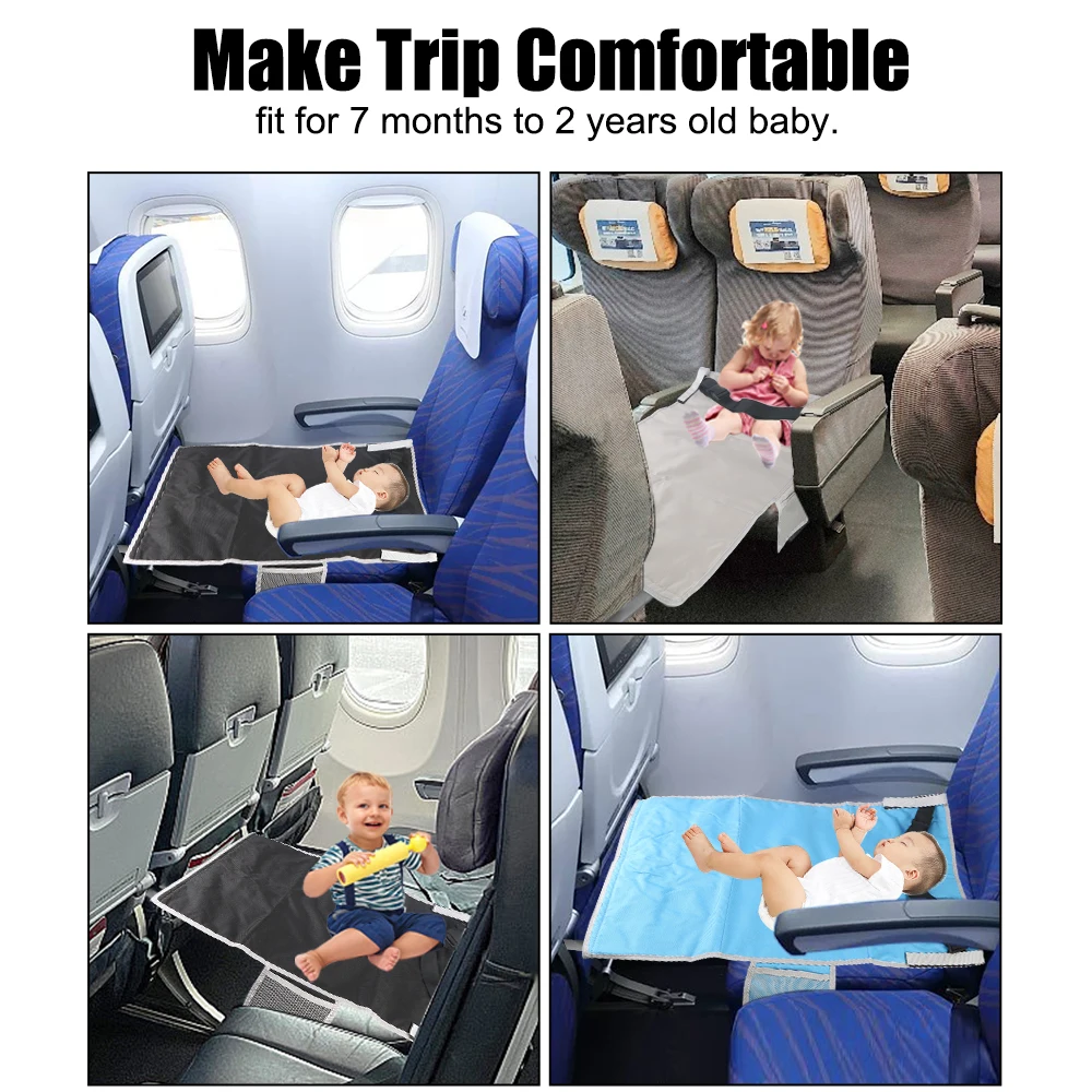 Waterproof Cushion Car Seat Cover Extender Foot Leg Rest Airplane Footrest Baby Bed Kids Hammocks Portable With Seat Belt Pedals