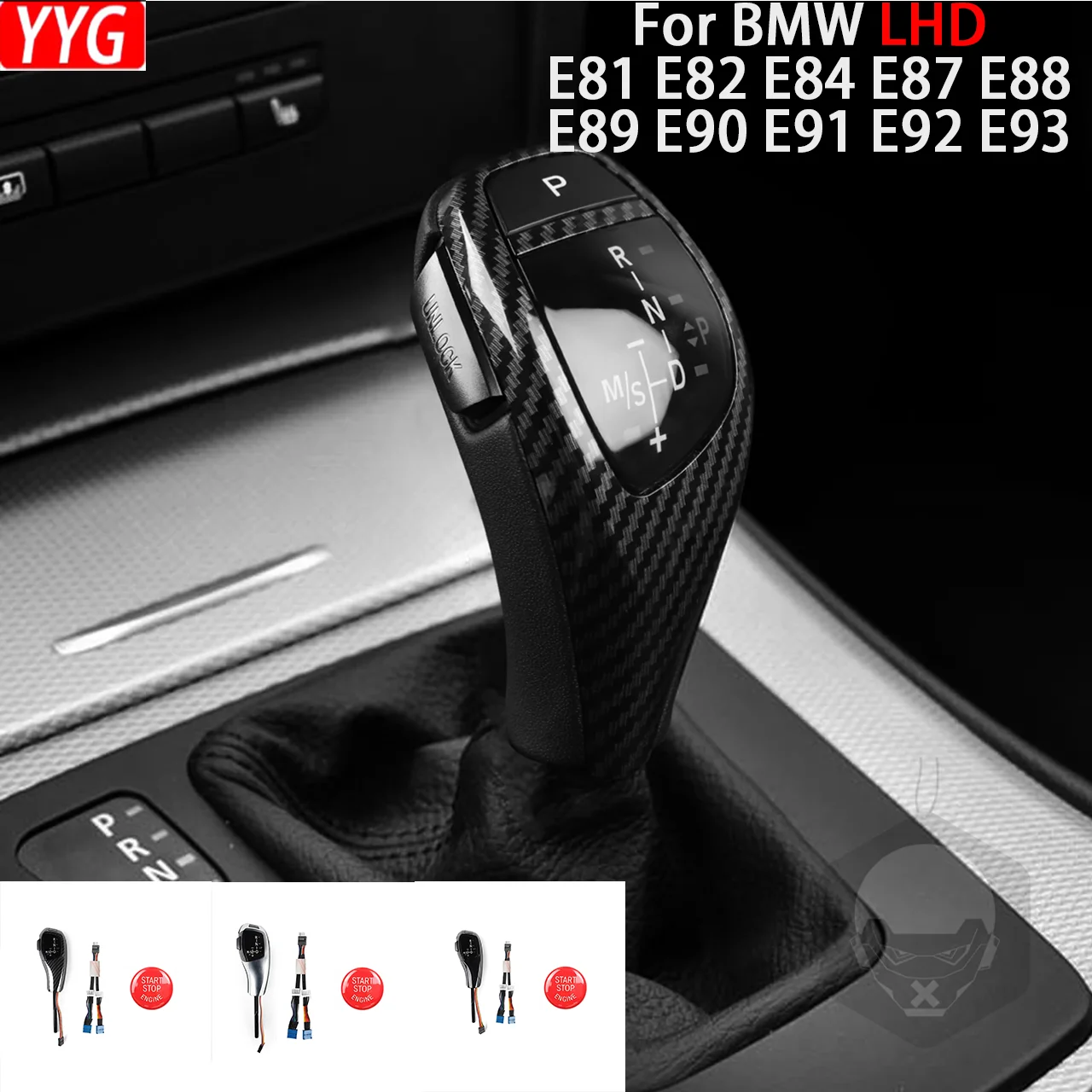 For BMW 3 Series E90 E91 E92 E93 Prefacelift 2006-2009 LHD Replacement LED Gear Shift Knob Interior Modification Car Accessories