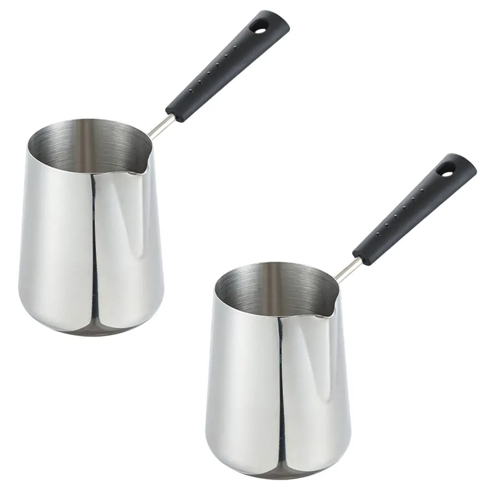 

2pcs Stainless Steel Supplementary Food Pot Anti-Scald Handle Chocolate Melting Butter Warmer Heating Portable Baking