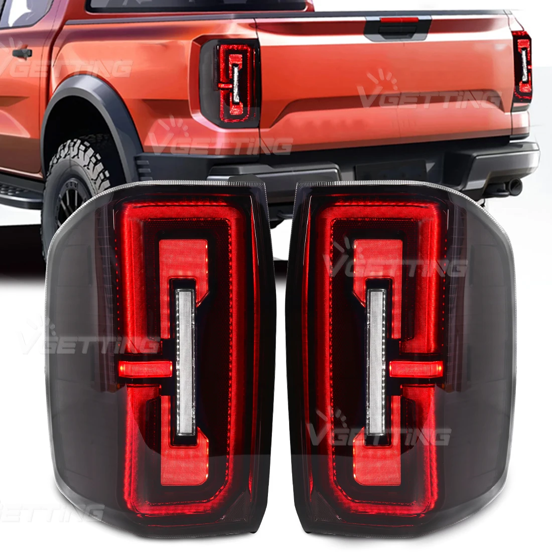 Car LED Tail Light Assembly For Ford Ranger T9 2022 2023 Side Marker Turn Signal Reverse Brake Lamp Running Light Accessories