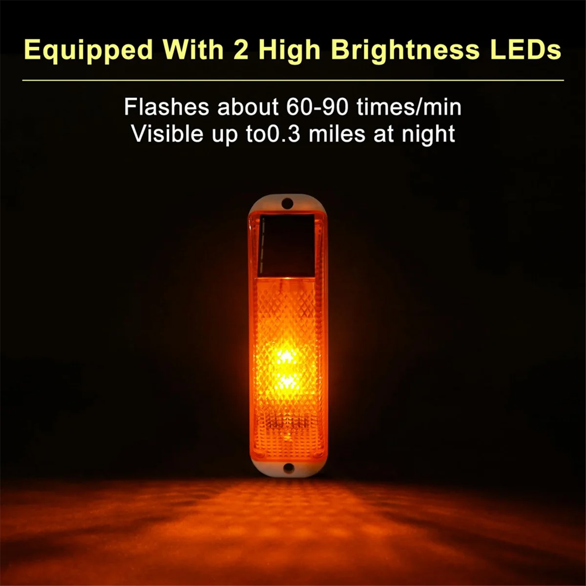 

AA98 Solar Warning Lights, Bright Solar Strobe Lamp Magnetic Base, Waterproof LED Beacon Safety Light Outdoor 4 Pack Yellow