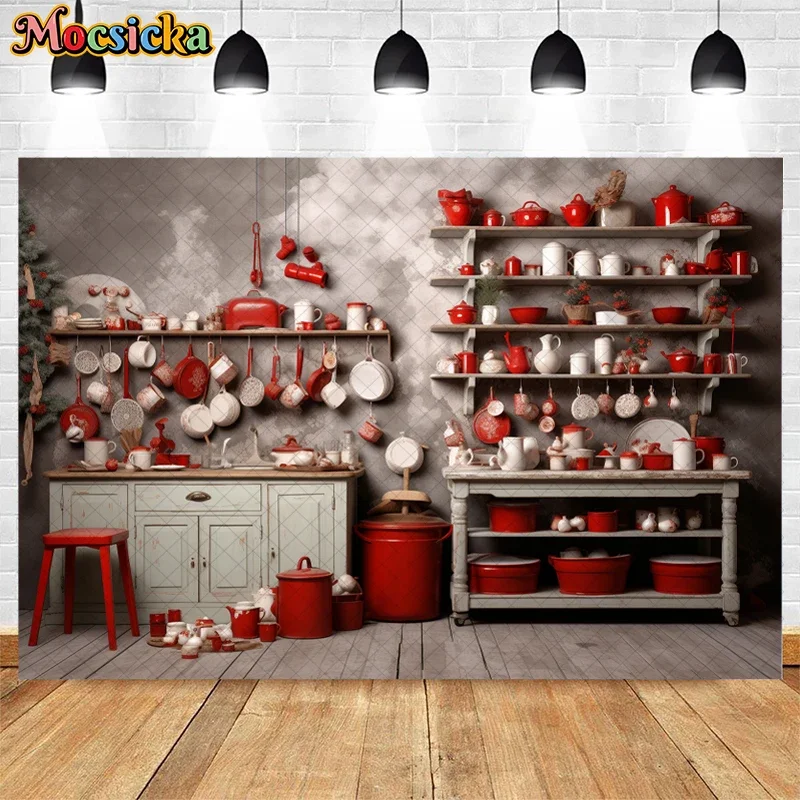 خلفية مطبخ داخلي لعيد الميلاد للأطفال ، صور عائلية للتصوير الفوتوغرافي ، جدار عتيق ، ديكور خشبي ، خلفية صورة استوديو